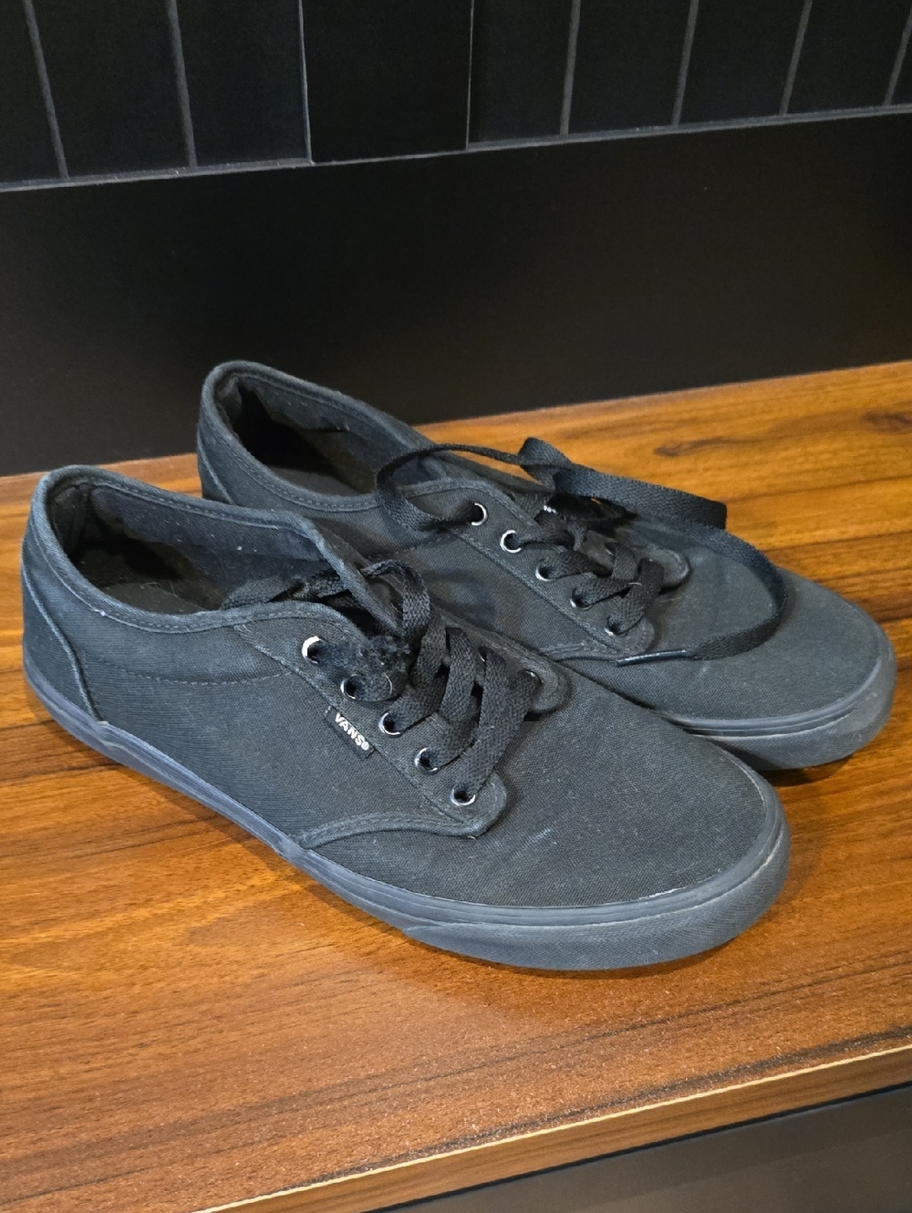 Vans Men’s Low-Top Canvas Sneakers — Black